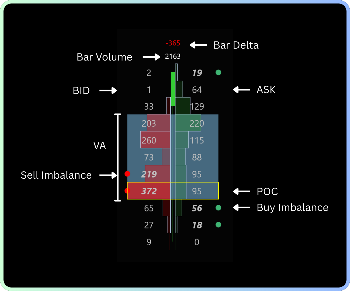 Annotated footprint bar anatomy